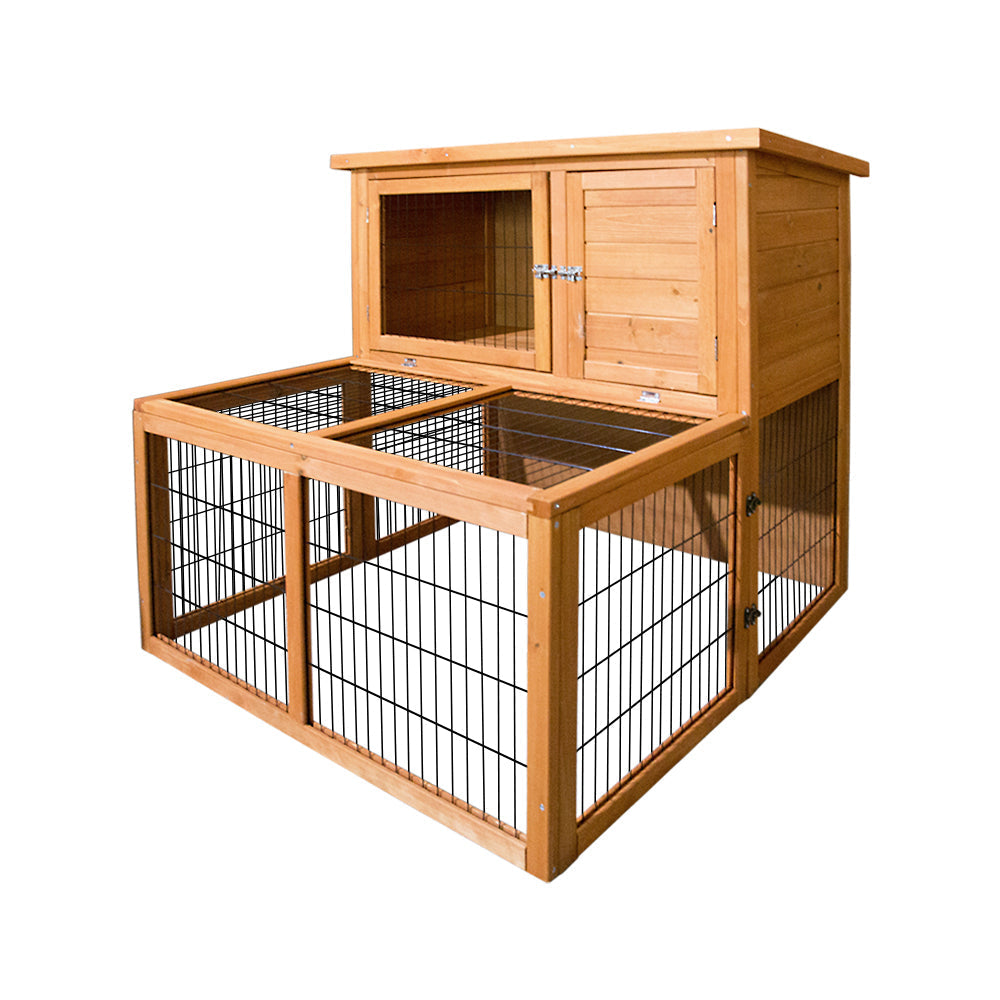 i.Pet Rabbit Hutch Wooden Pet Chicken Coop 100cm Tall-0