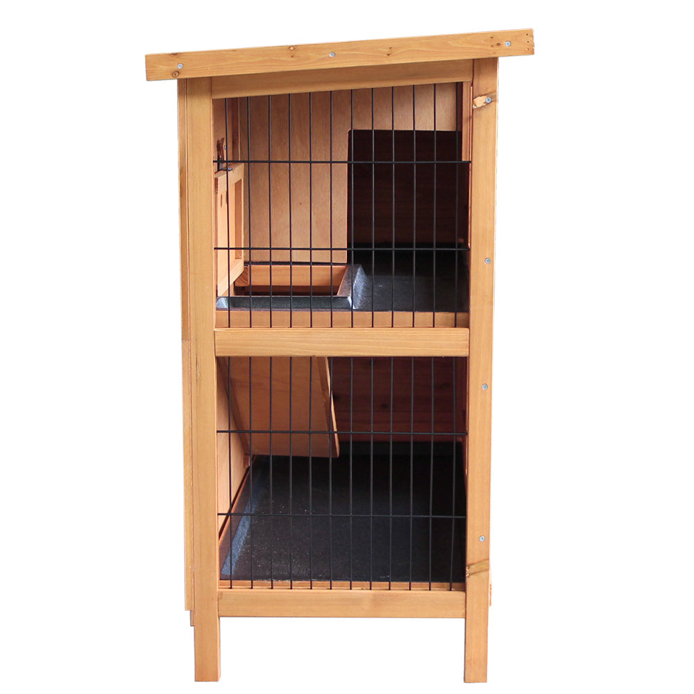 i.Pet Rabbit Hutch Wooden Pet Hutch 82cm x 91.5cm x 45cm-3