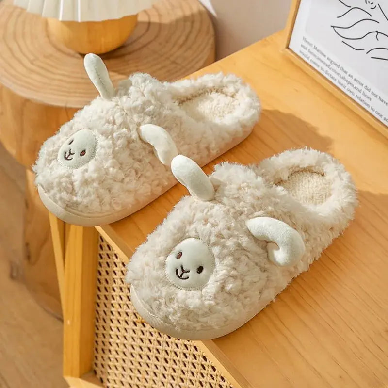 Plush Bedroom Cotton Fluffy Slippers