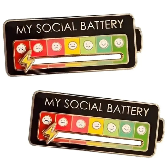 Funny Enamel Pin My Social Battery Creative Lapel Pin