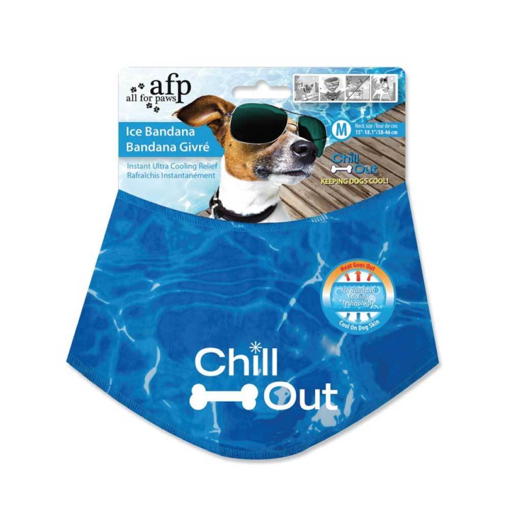 M - Dog Cooling Bandana Ice Neck Collar AFP Chill Out Pet Cool Scarf Cold Medium-0