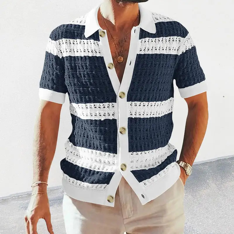 "Eleganza" Striped Knitted Cardigan