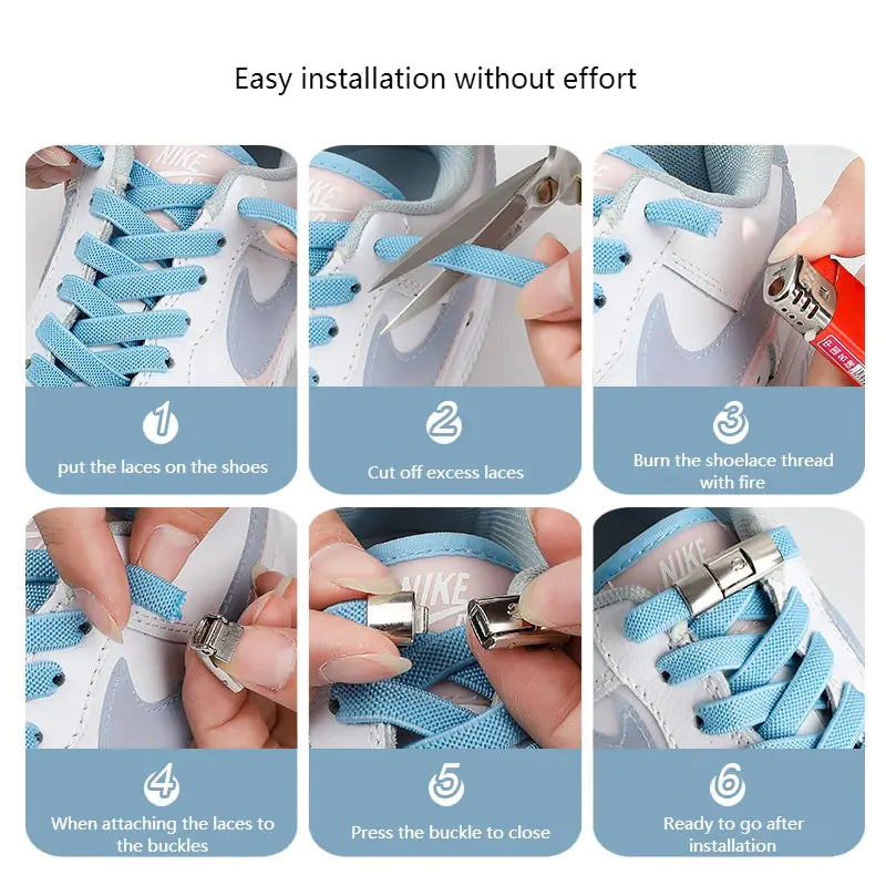 Press Lock Shoelaces without Ties