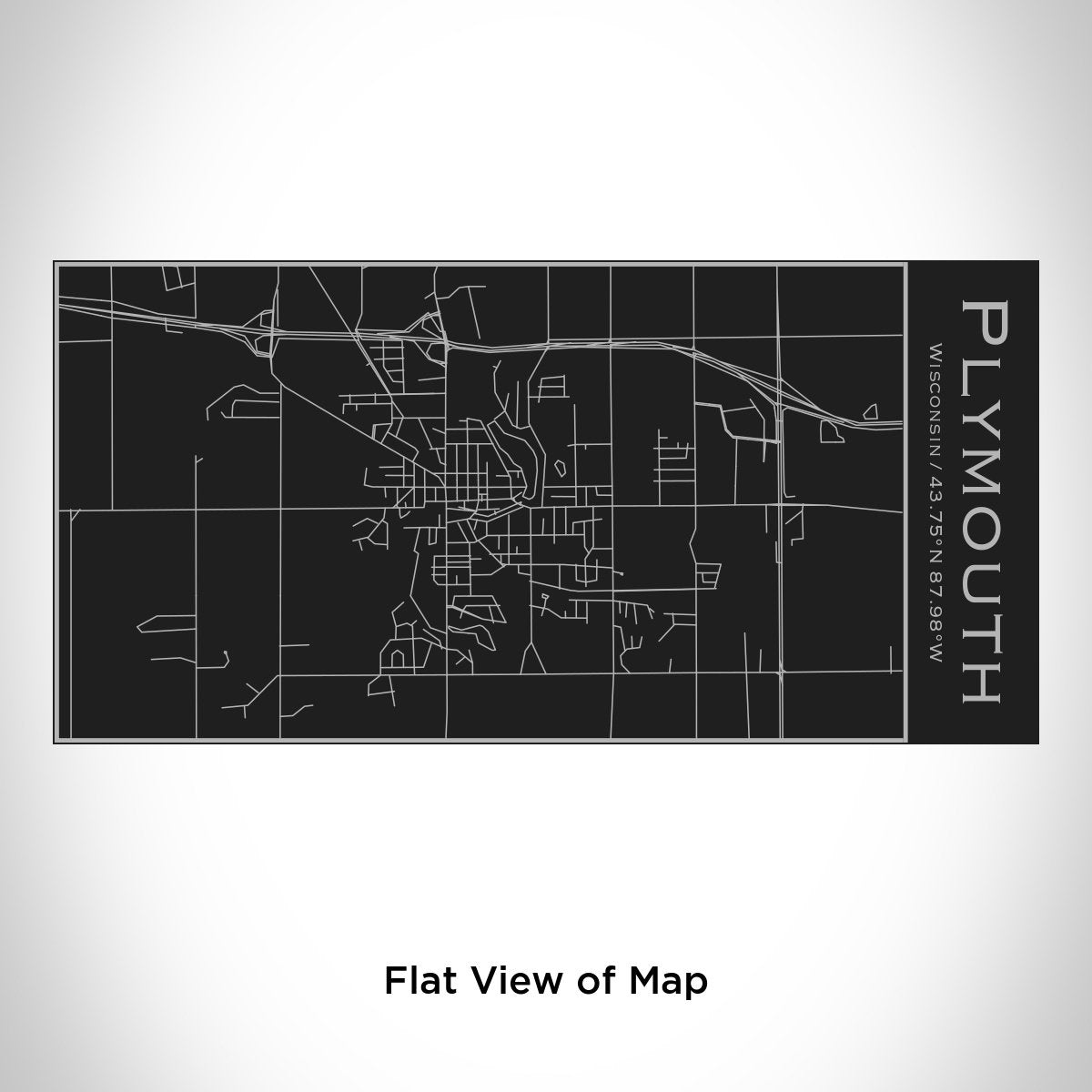 Plymouth - Wisconsin Map Insulated Bottle in Matte Black