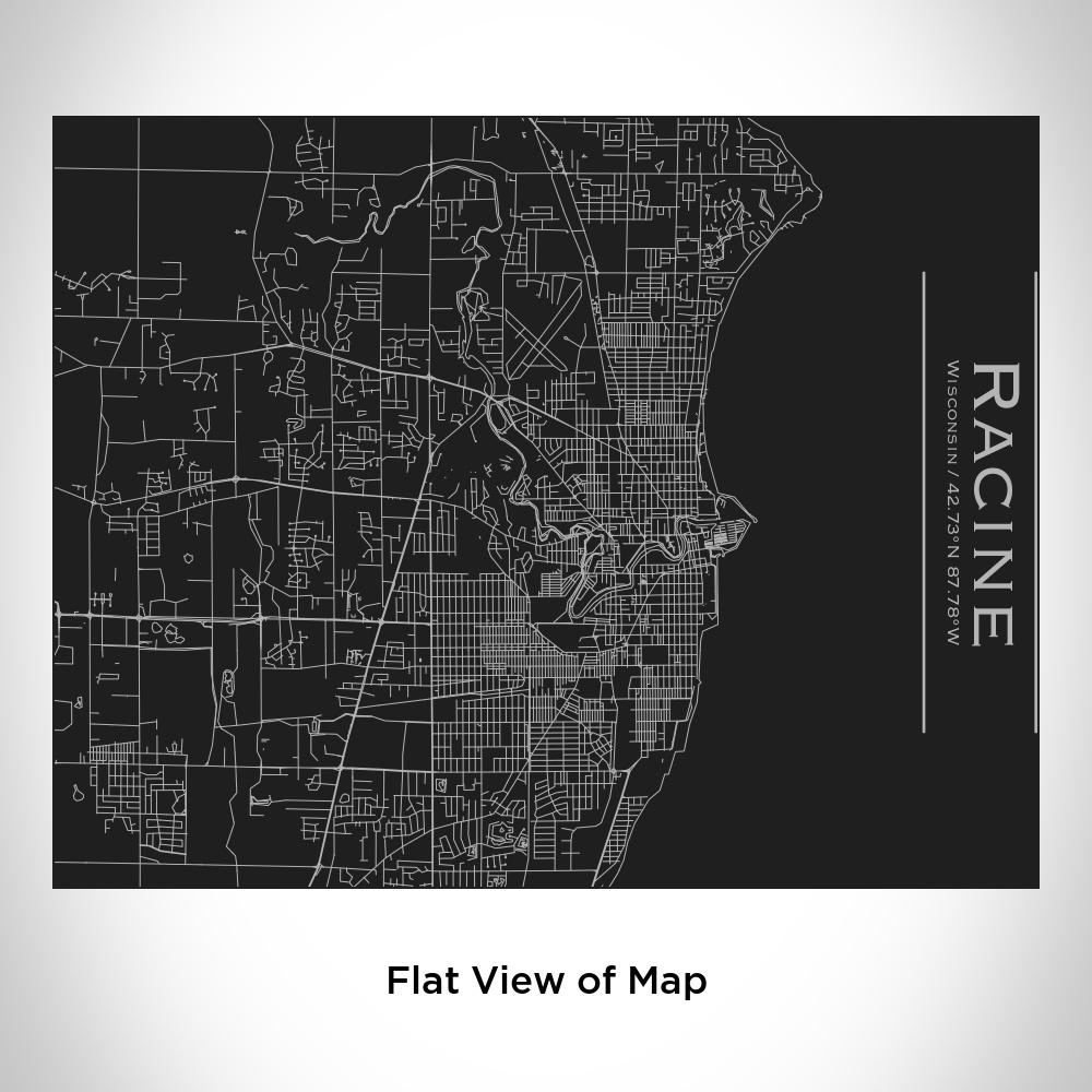 Racine - Wisconsin Map Bottle with Bamboo Top in Matte Black