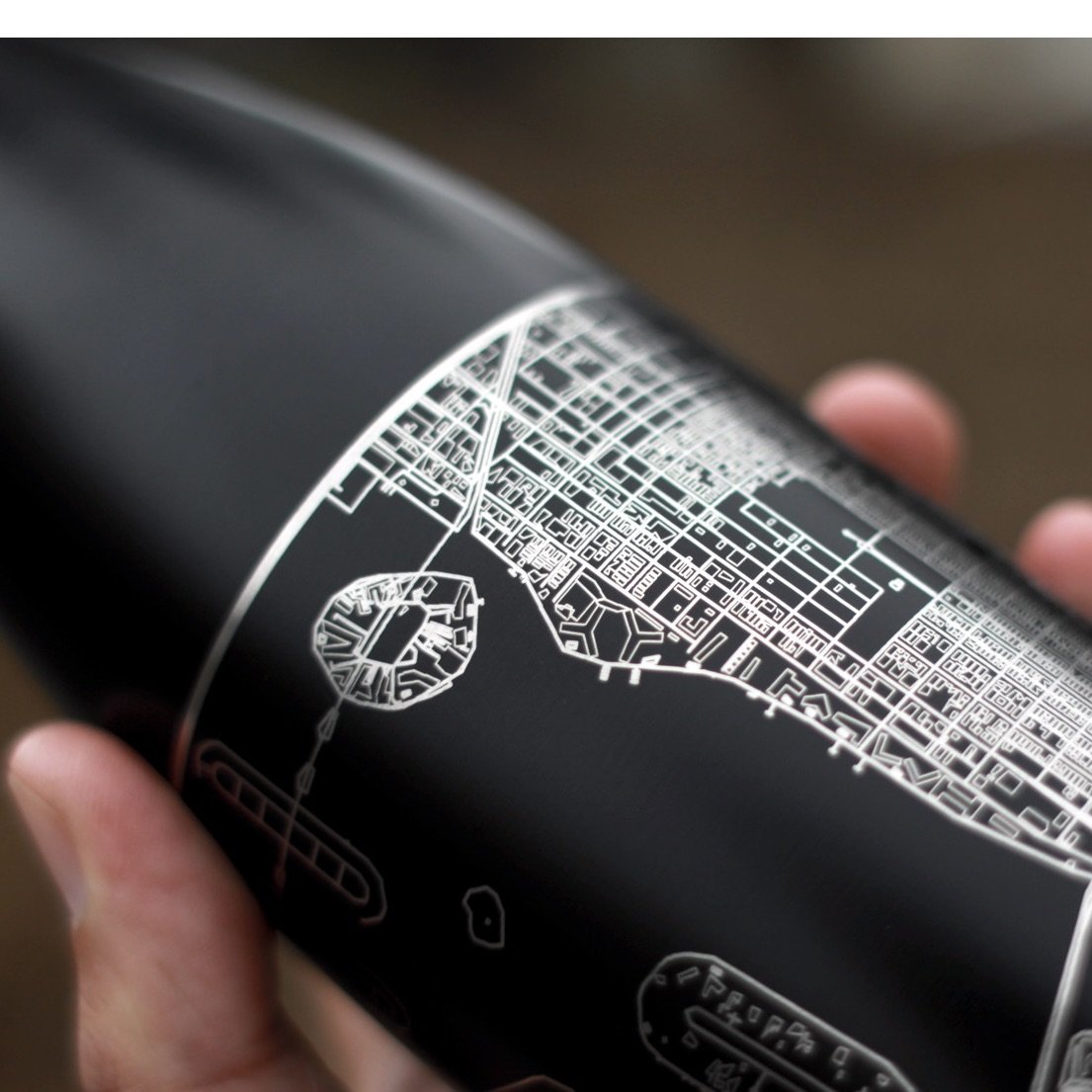 Stillwater - Oklahoma Map Insulated Bottle in Matte Black