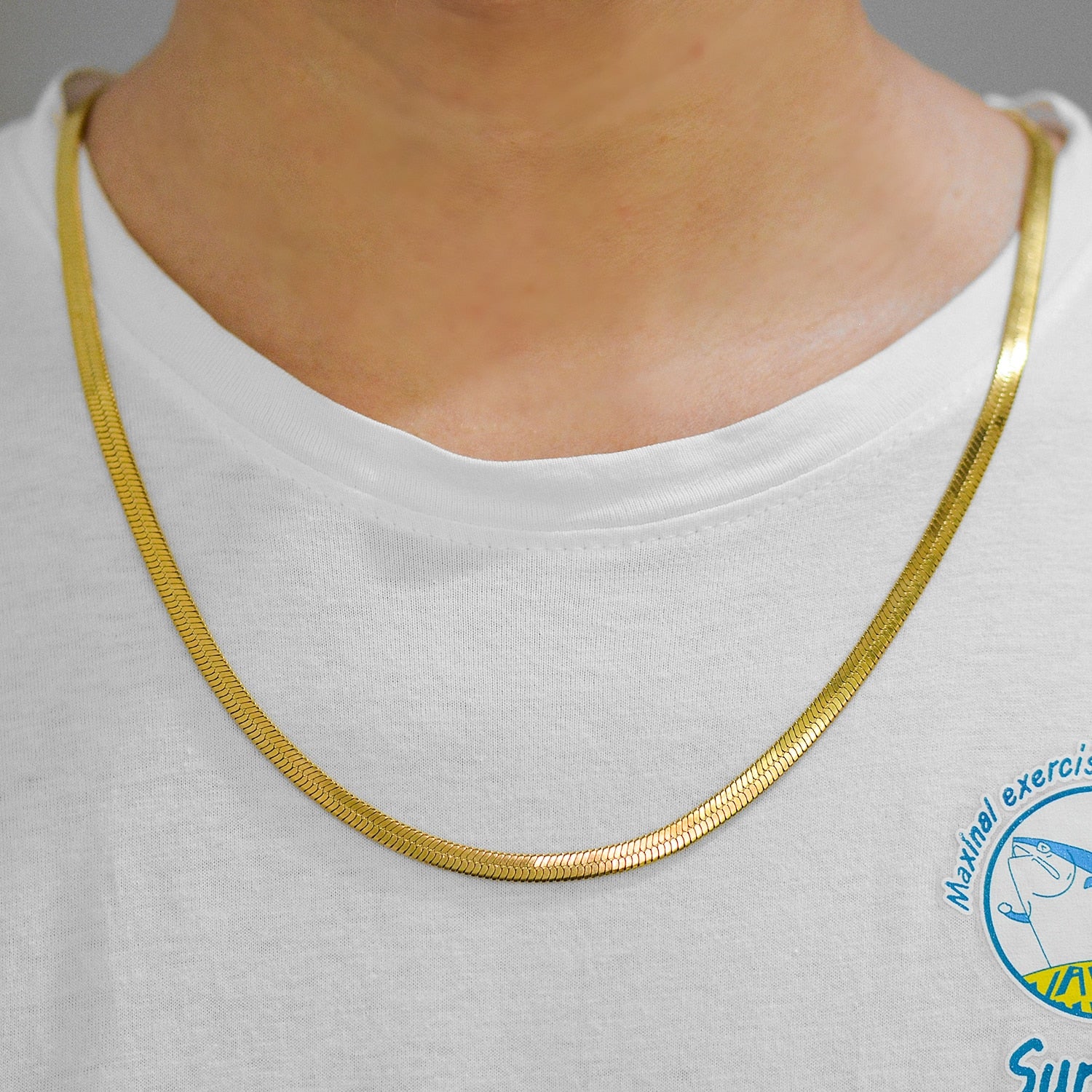 Flat Gold Color Necklace